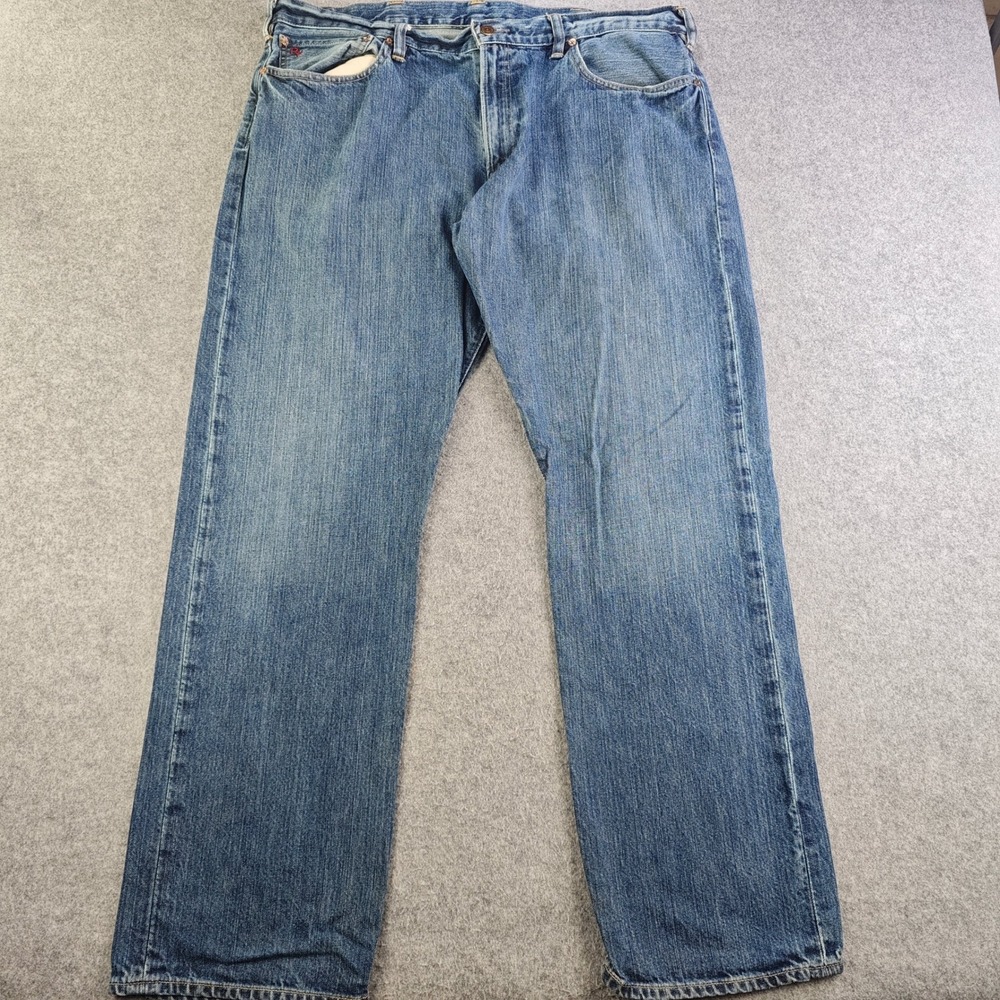 Polo Ralph Lauren Jeans Mens 34x32 Straight Leg Blue Denim Pants RL Embroidery